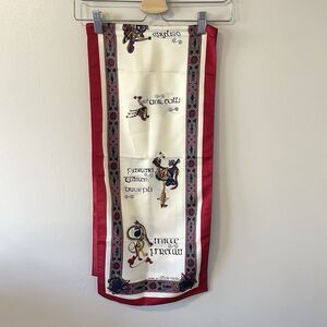 Vintage Scarf INSPIRED BY THE BOOK OF KELLS Irish Gaelic by Texture 12” x 54”